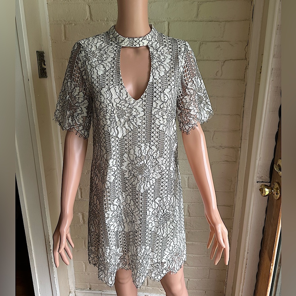 Socialite size small black and white lace boho floral dress